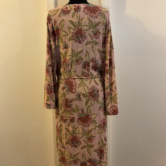 🩶 Faithfull The Brand Pink Floral 3/4 Sleeve Maxi Dress Size 4 - Picture 7 of 7